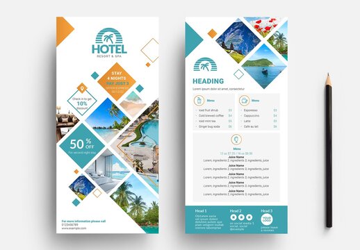 Dl Rack Card Flyer for Hotel Tourism Business