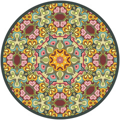 Vector abstract mosaic hand drawn mandala