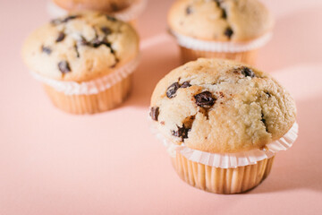 Close-up of homemade cupcake with chocolate shavings
