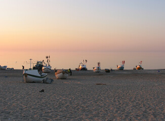 Fischerhafen von Vorupør, Traditionelle Strandfischerei in Vorupør, Jütland, Dänemark