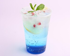 A refreshing and delicious cup of blueberry and mint