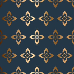 Abstract vector ornamental seamless pattern. Blue background. - 366988980