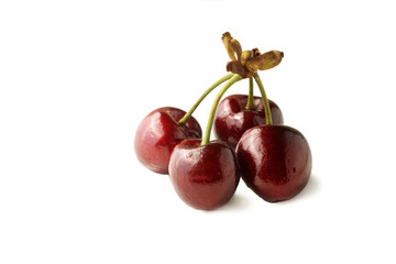 berries ripe cherries on a white background