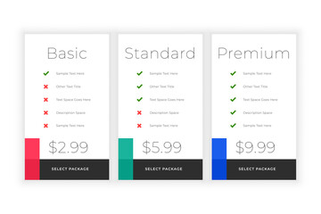 minimal web plans and pricing comparision template design