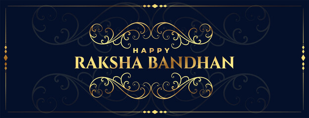 decorative golden raksha bandhan festival banner design