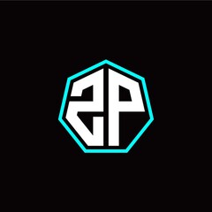 Z P initials modern polygon logo template
