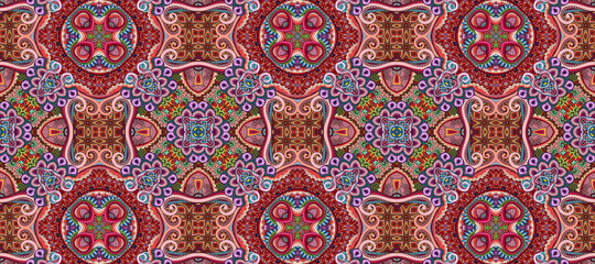 Vector ethnic ornamental color seamless pattern stripe