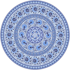 Vector ethnic round ornamental illustration.