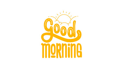  cyrillic, typography, lettering, english, good morning hand lettering positive quote, lettering phrase, poster, orange, sun, wallpaper, picture