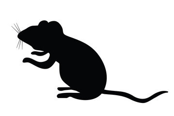 mouse or rat silhouette, vector illustration 