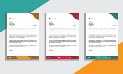 Professional And Modern Business Style, Flat Letterhead Design Template Vector.	