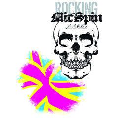  Lettering and british flag dry head inspiration and vector illustration for print, textile etc..eps