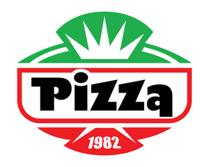 pizza place logo concept, vector illustration 
