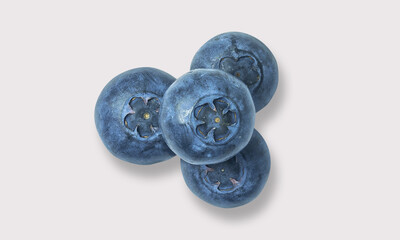 Blueberries on a white background