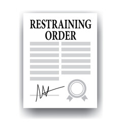 restraining order papers, vector illustration 