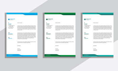 Letterhead Design Template For Business, Corporate And Creative Letterhead Vector Illustration.