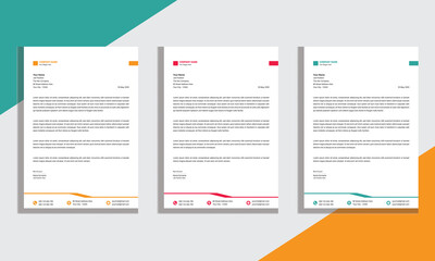 Letterhead Design Template For Business, Corporate And Creative Letterhead Vector Illustration.