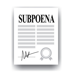 subpoena papers, legal concept, vector illustration