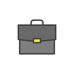 Briefcase icon. Bag, portfolio symbol. Color vector icon.