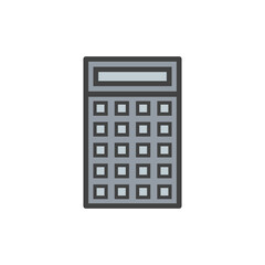 Calculator mathematic office icon. Color vector icon.