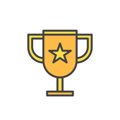 Award cup icon. Color vector icon.