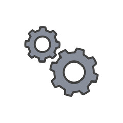 Icon of gears. Color vector icon.
