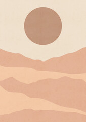 Desert landscape print. Dunes with earthy texture.