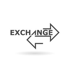 Exchange icon with shadow