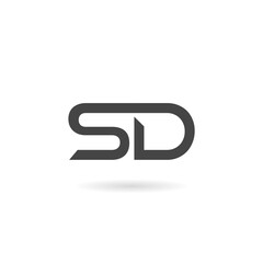 SD S D Letter Logo with shadow