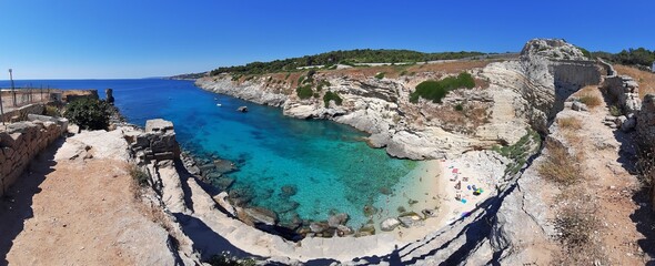 Santa Cesarea Terme - Panoramica della spiaggia di Torre Miggiano