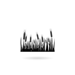 Wheat plant icon with shadow