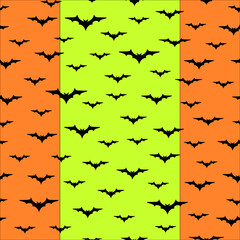 Halloween bat in seamless pattern and background vector