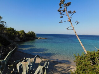 A beautiful beach on the coast of Attica, Greece