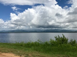 Dreamlike scenery of the Caribbean sea at Playa Ancon in Cuba: Hidden travel destination with blue sky and a coastline with a white sandy beach