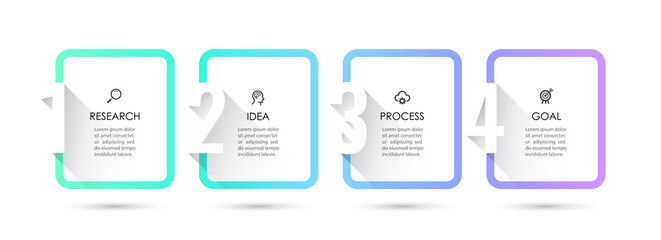Vector Infographic design with 4 options or steps. Infographics for business concept. Can be used for presentations banner, workflow layout, process diagram, flow chart, info graph