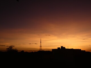 Naklejka premium Sunset skyline landscape