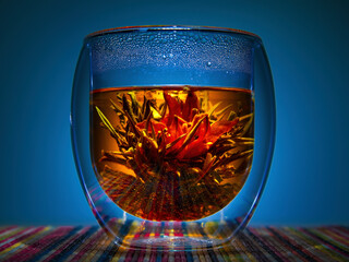 Traditional chinese sewed tea in glass