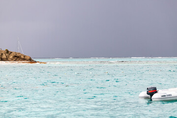  Saint Vincent and the Grenadines, sailboat in stormy weather, Tobago Cays