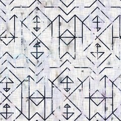 Fototapeta premium Seamless pattern in navy and white high contrast. High quality illustration. Dramatic smudged indigo ink effect.