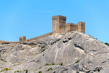 ancient historic Genoese castle or fortress