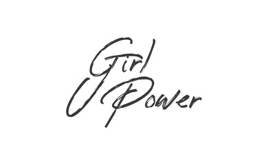 Obraz premium Girl power quote lettering. Calligraphy inspiration graphic design typography. Hand written card. Simple vector Female sign.