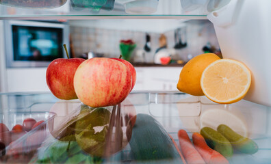 Healthy food in the refrigerator