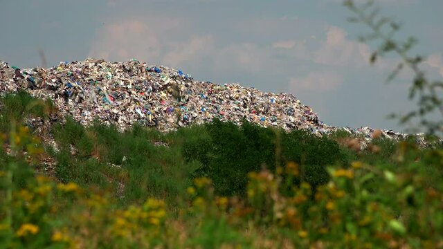 Mountain large garbage pile and pollution,Pile of stink and toxic residue