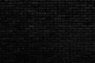 Fototapeta na wymiar Black brick wall. Loft interior design. Black paint of the facade.