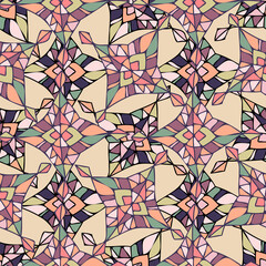 Fototapeta na wymiar Modern seamless stylized colorful design with abstract geometric shapes