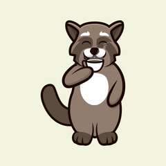 Naklejka na ściany i meble Mongoose cute mascot design illustration