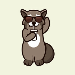 Obraz na płótnie Canvas Mongoose cute mascot design illustration
