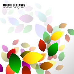 Abstract colorful leaves, nature background. Vector illustration