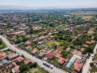Fototapeta premium Aerial view of village of Tsalapitsa, Bulgaria