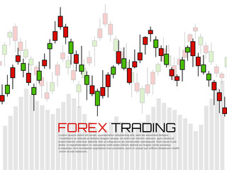 Stock market with japanese candles. Forex trading graphic design concept. Abstract finance background. Vector illustration